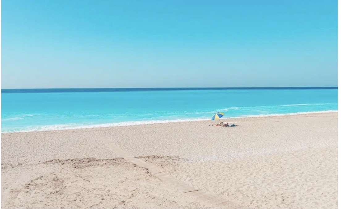 Porto Katsiki white cliffs on Lefkada, Greece